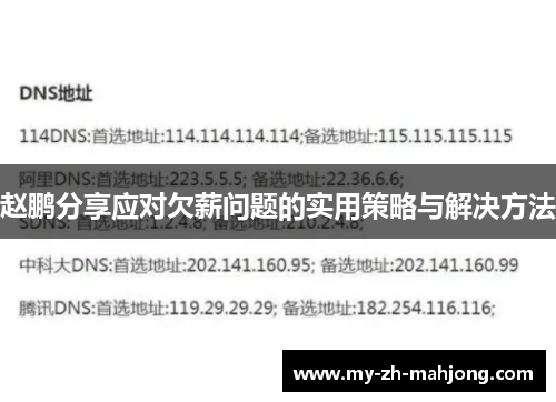 赵鹏分享应对欠薪问题的实用策略与解决方法